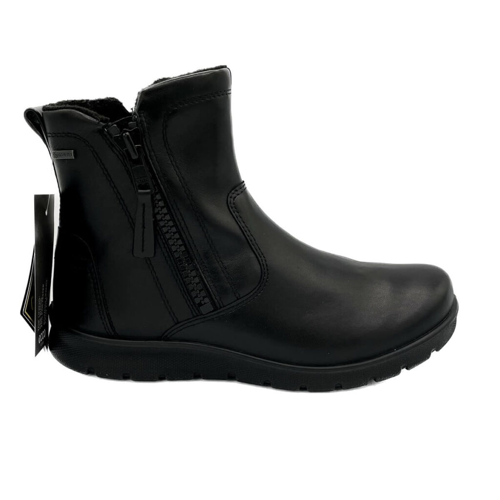 ECCO Babett Boot 215573 Stivaletto in pelle nera, realizzato con pelli selezionate, impermeabile, leggero, morbido e flessibile.