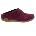 Glerups slip-on calda. Pantofola di feltro di pura lana al 100% con una suola in pelle scamosciata antiscivolo