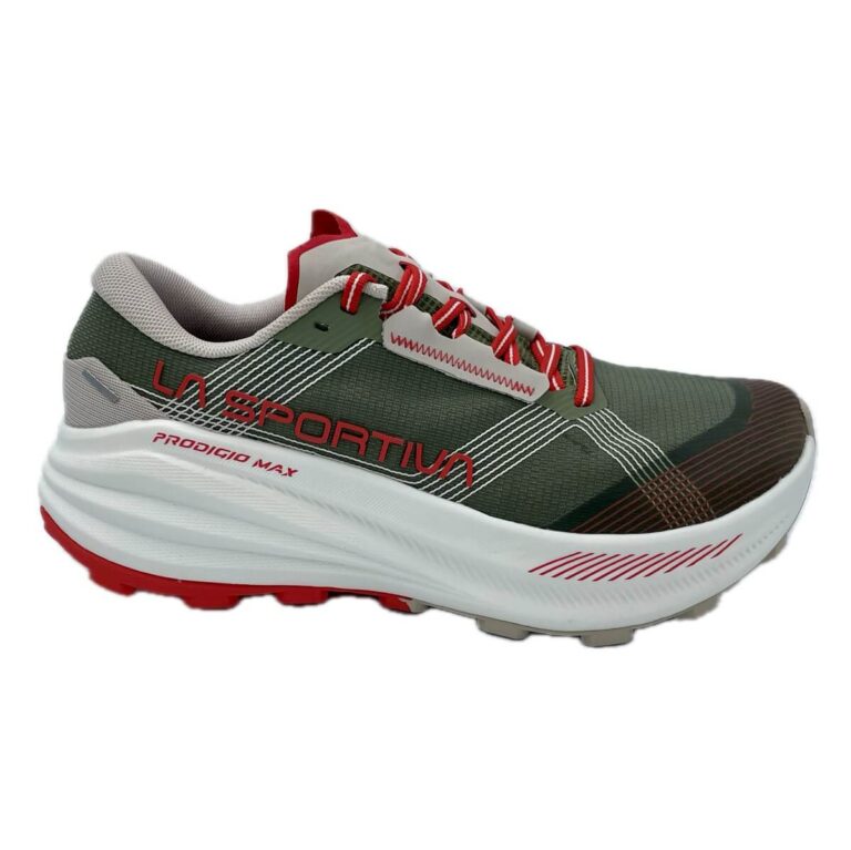 La Sportiva Prodigio Max per ultramaratoneti massimo ammortizzamento, comfort, protezione stabilità su ogni tipo di sentiero distanze medio lunghe. drop 6mm